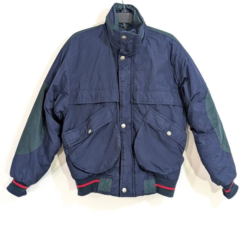 Vintage Levi's Bomber Jacket - Blue & Green & Red Coat - Size Small Mens S